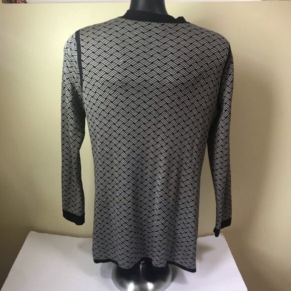 Dana Bachman Silk Knit Cardigan Sweater Jacket Pockets Buttons Neutral Lightwght - Picture 2 of 16